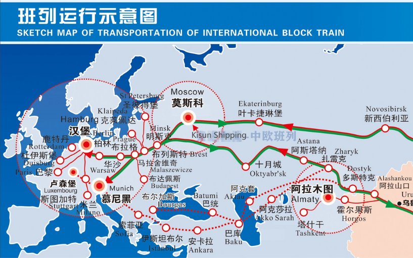 Railway Map Shipping from China