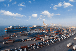 Jeddah Port Congestion 2026 Container ships waiting and crowded yard affecting shipping from China to Saudi Arabia