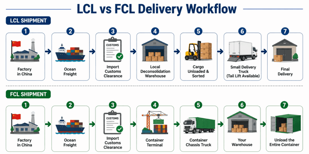 LCL vs FCL Delivery Workflow